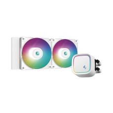 Deepcool LE520 WH ARGB AIO Liquid CPU Cooler, 240mm Radiator, 2x High-Performance aRGB Fans, 500~2250 RPM Fan Speed, 85.85 CFM Fan Airflow, Hydro Bearing Type, White | R-LE520-WHAMMN-G-1